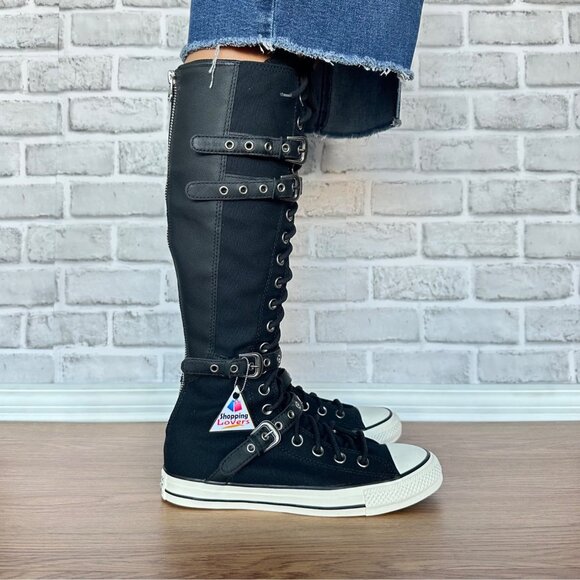 ⭐Converse Chuck Taylor XXHi Leather Straps 6 Men's Sneakers Boots Black A16600C⭐ - Picture 3 of 9